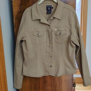 Vintage Faconnable Canvas khaki color Jean Jacket